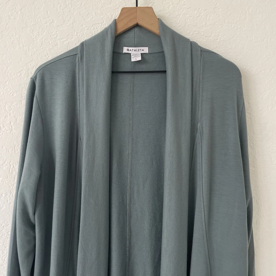 Cardigã Athleta Pranayama Restore Wrap Feminino L Azul Cinza Athleisure Elástico - Imagem 4 de 4