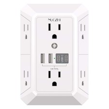 Outlet Extender Surge Protector - 6 Outlet Splitter with 4 USB Ports 2 USB-C ...