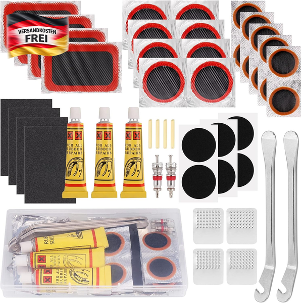 Hejo 48 StüCk Fahrrad Flickzeug Set, Reifenflickzeug Set, Fahrrad Reparaturset,-image