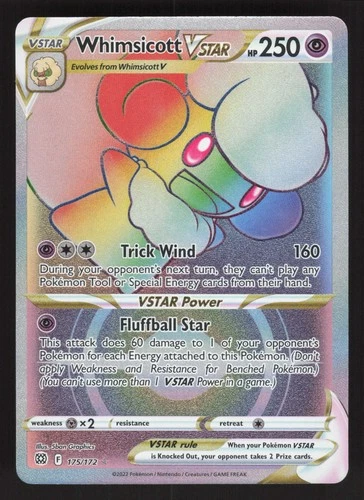 Whimsicott VSTAR 175/172 Pokemon TCG Brilliant Stars NM