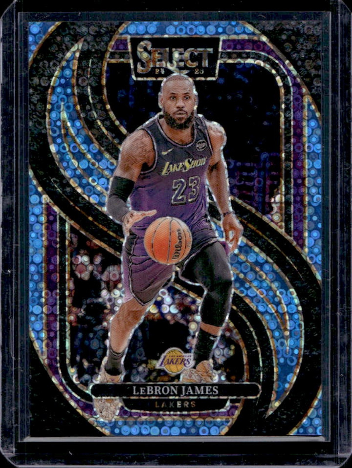 2024-25 Select LeBron James Premier Light Blue Disco Prizm #46/99 Lakers