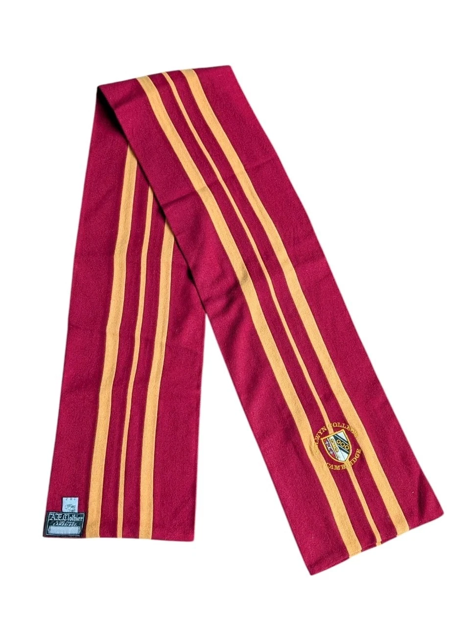 Pure New Wool Scarf Selwyn College University Of Cambridge By AE Clothier 72"