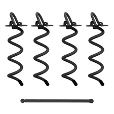 Spiral Ground Anchors 4 Pack 8 inch Heavy Duty Tent Stakes Twist Screw Anchor