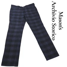 Mason's Archivio Storico Plaid Wool Blend Trousers Torino M107 Mens Size 36R 50M