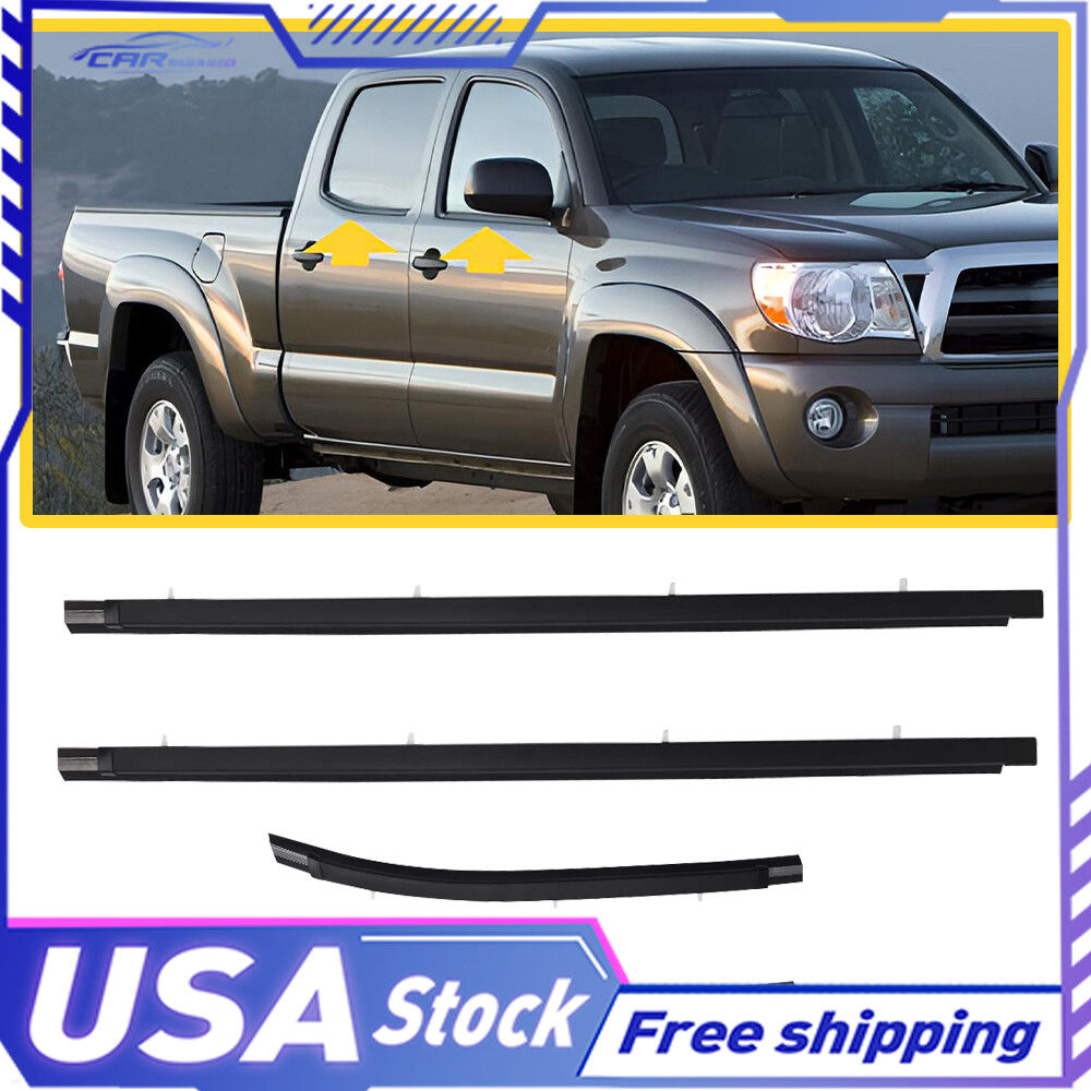 4x LH&RH Door Weatherstrip Window Moulding Trim Seal For Tacoma Toyota 2000-2004