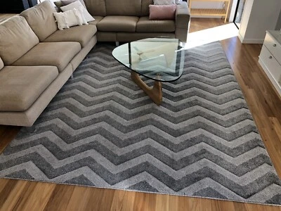Modern Rug 240 X 330 Cm Gray Chevron Rugs Carpets