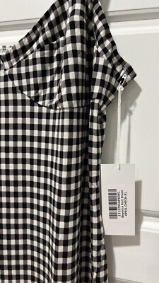NWT REFORMATION Beyonca Knit Dress April Check Black White XL Knee-Length  Straps | eBay