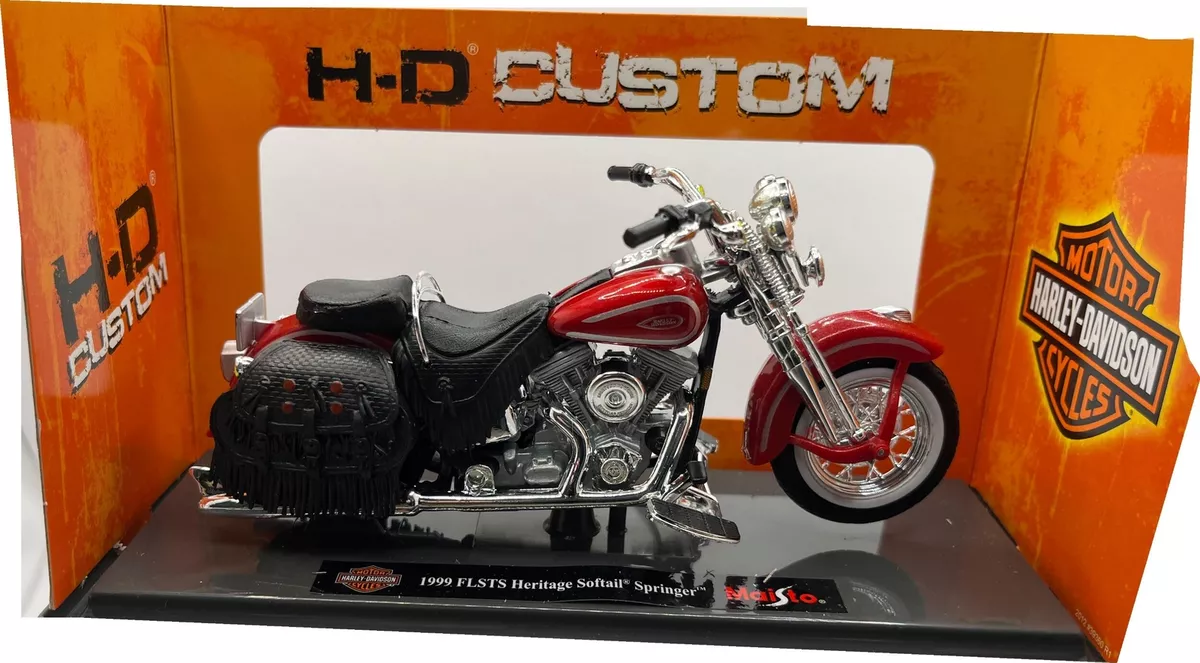Harley Davidson FLSTS Heritage Softail Springer 1999 in red Maisto 1 18 scale