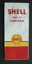 1956 Indiana road map Shell oil Hammond Gary Indianapolis