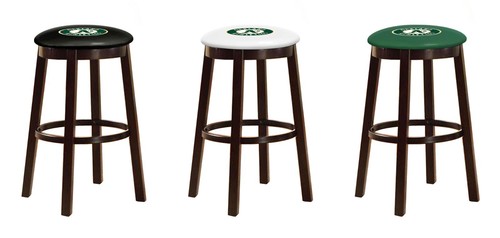 MLB Bar Stool 24" or 28" Espresso Wood w/Colored Vinyl Baseball Team Logo Swivel - Picture 23 of 34