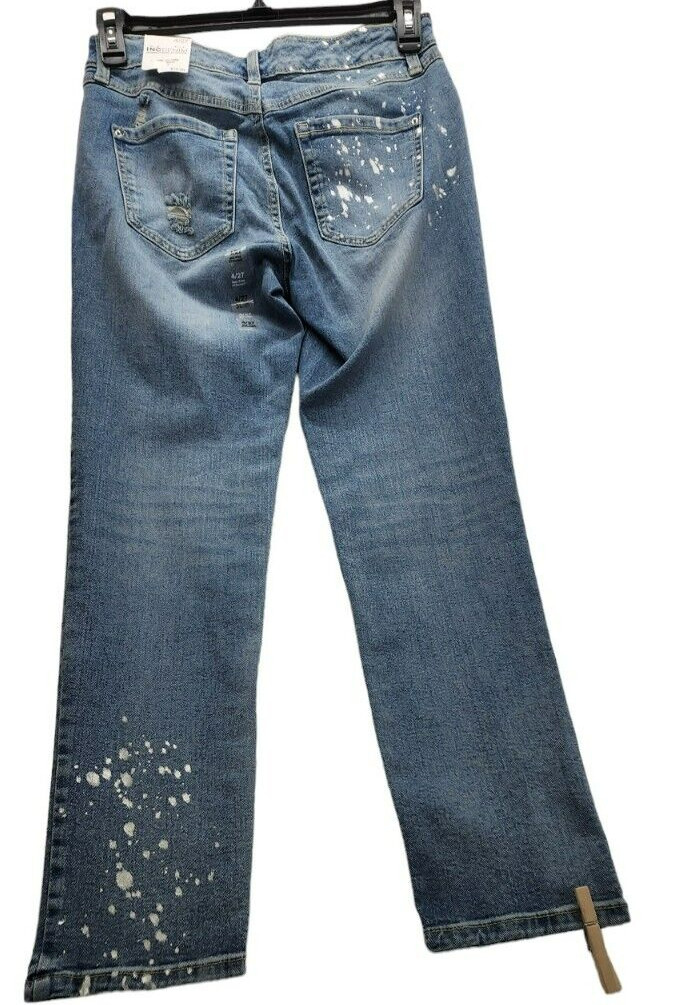International Concepts  4/27 Core Denim Mid Rise Distressed Frayed     P091
