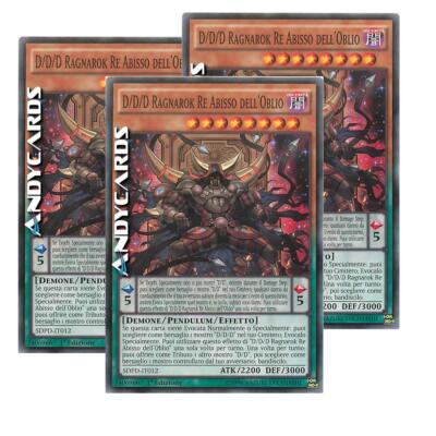 3x D/D/D RAGNAROK KÖNIG ABGRUND DES VERGESSENS   Common   SDPD IT012   1Ed   YUGIOH!