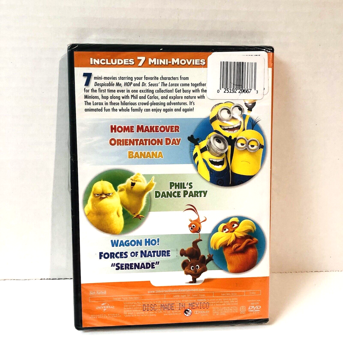 Mini Movie Collection DVD 7 Movies Despicable Me Hop Lorax 2013 Dr