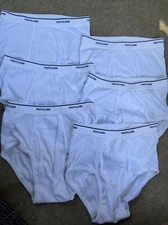 Men's 6 Pack Fruit of the Loom® Classic WHITE BRIEFS Medium 100% Cotton NWOT