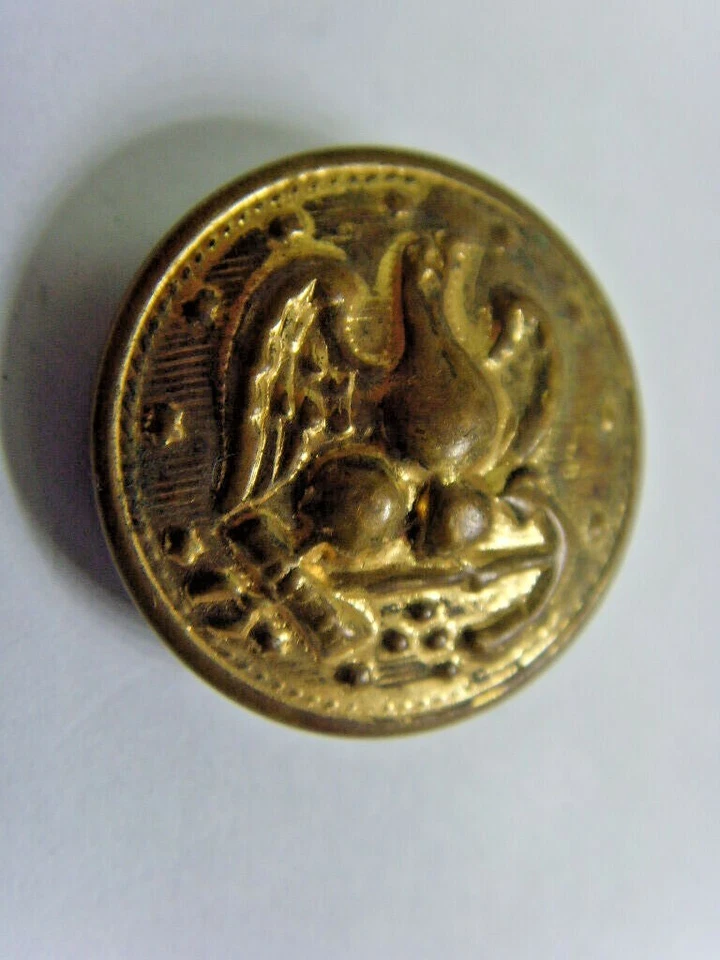 1800s antique Federal navy left wing eagle anchor tin back uniform button 49744 - Image 2 of 4