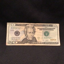 VERY LOW 5 of a kind ZERO SERIAL NUMBER $20 DOLLAR STAR NOTE BILL 00067007*