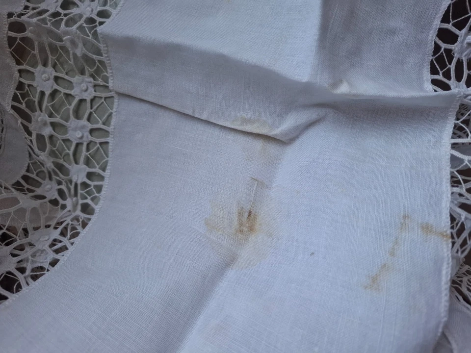 ancien napperon chemin de table a teinter  déco shabby - Photo 4/4