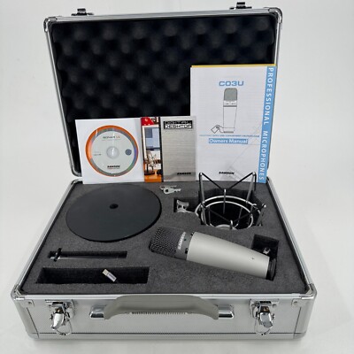 Samson CO3U USB Studio Condenser Podcast Microphone with Stand & Case