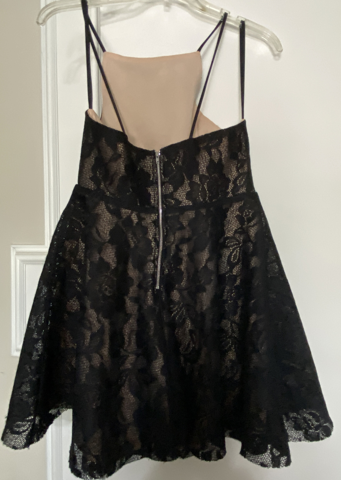 Short Sleeve Black Lace Dress w/ Diamond Belt main image 1