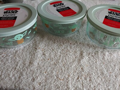 Star Wars Limited Edition Pyrex Snack Bowl Mandalorian NEW SET OF 3