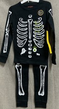    Cat  Jack 2pc Skeleton Tight Fit Pajama Set - Glow In The Dark Size 6   