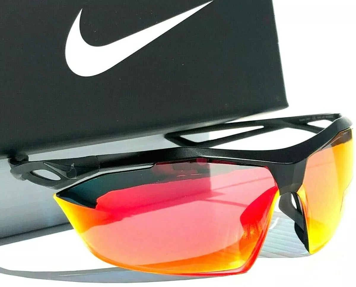 NEW* Nike VAPOR WING R Matte Black w Ruby Speed Lens Sunglass EV0914 001