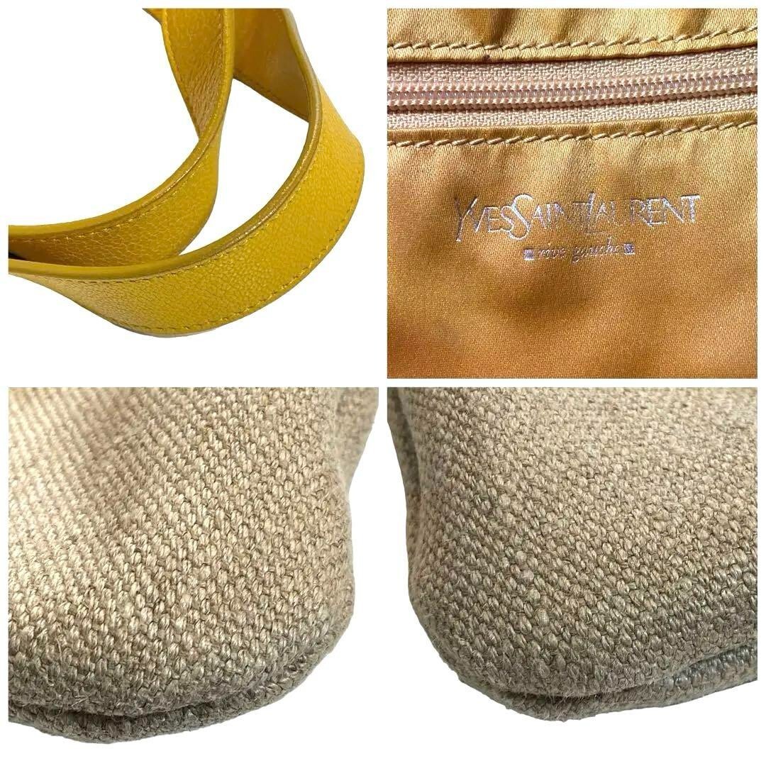 Borsa donna Yves Saint Laurent tote bag a mano con coulisse beige giallo cuore donna