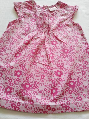 impidimpi- Kleid- Ärmellos- Rosa mit Pinken Blumen- Größe 74-80- Sonderangebot-
