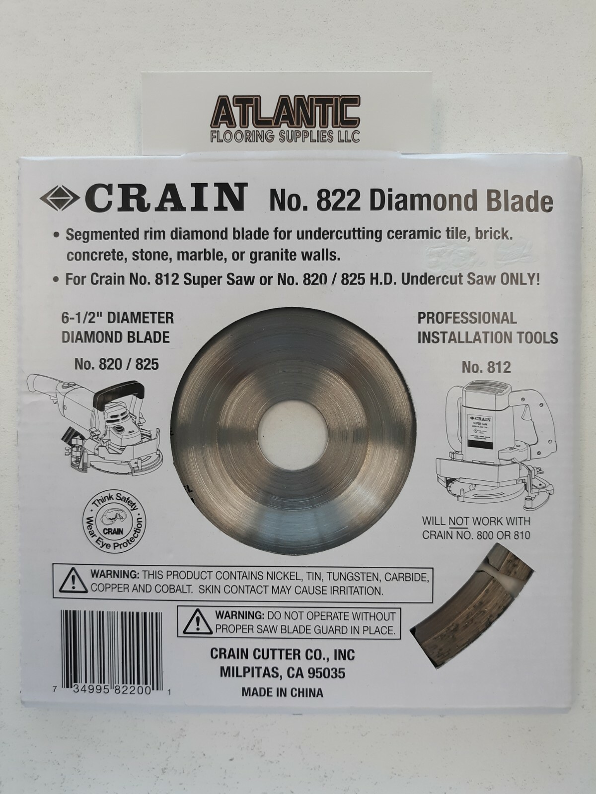 Crain 822 61/2Inch Diamond Jamb Saw Blade for,820,825 saw and 812 Super Saw 734995822001 eBay