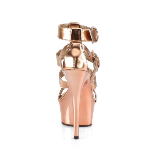 Anillo de toro Delight 658 correa de jaula de oro rosa de 6" tacón alto tallas de EE. UU. NY - Imagen 5 de 11