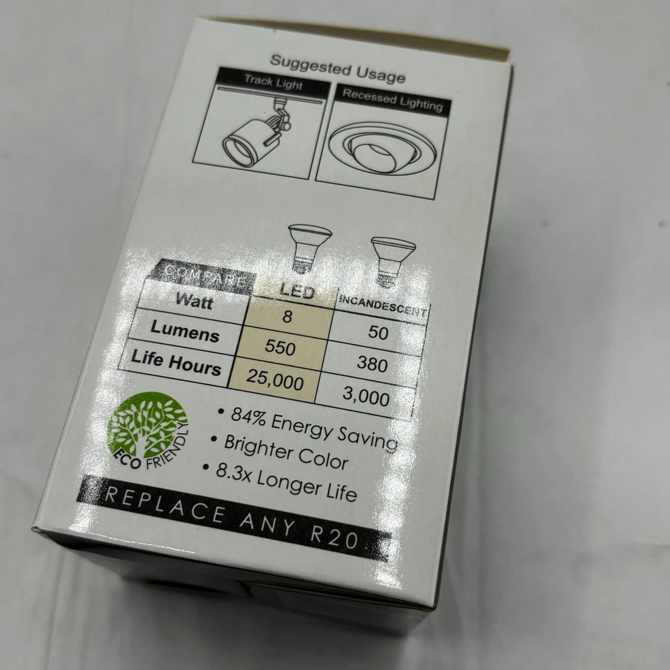 SUNLITE R20/LED/8W/D/E/27K R20 REFLECTOR 80051 LIGHT LAMP BULB 8W 120V - Image 3 of 4