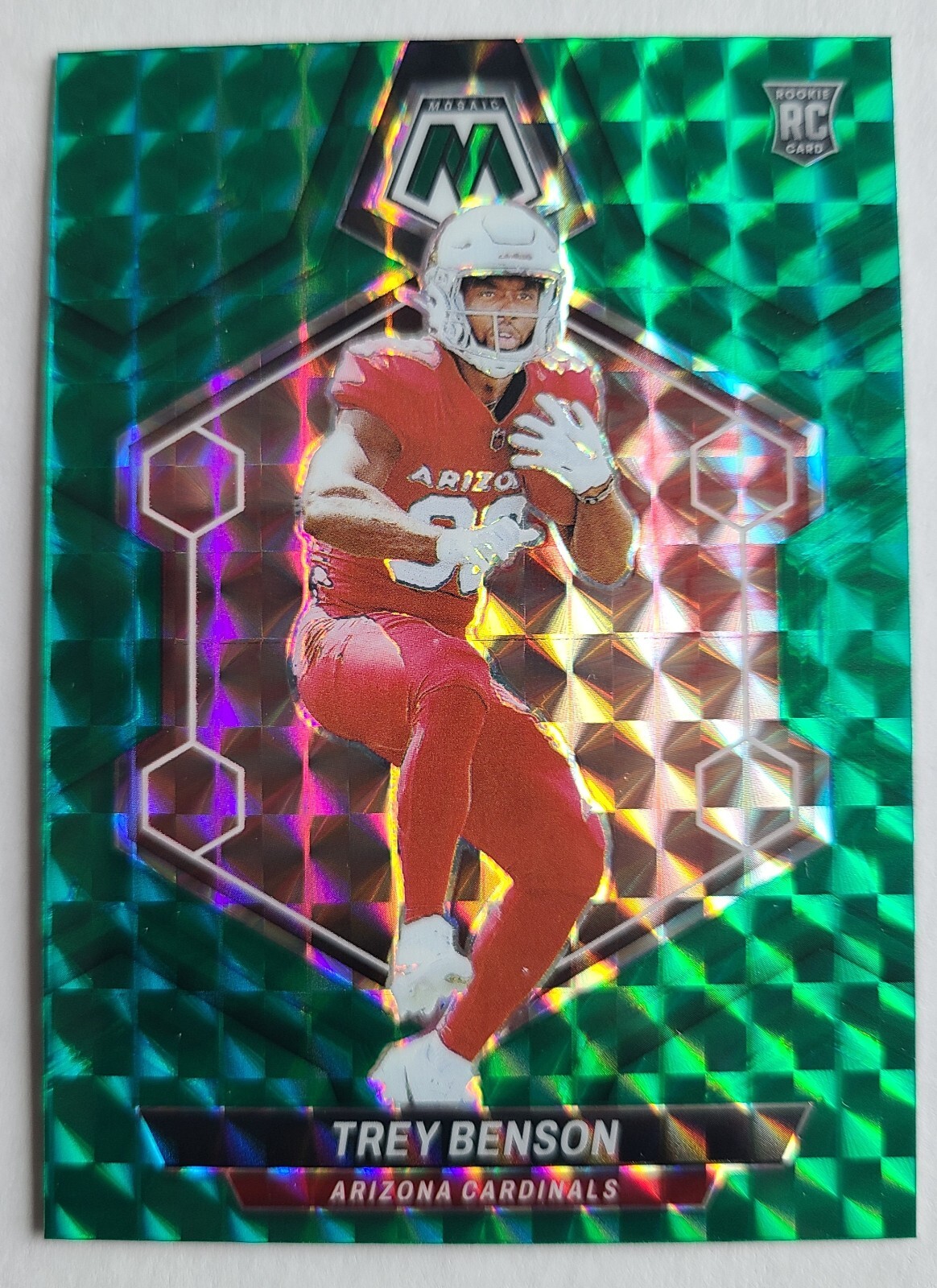 2024 Panini Mosaic - Rookies Green Mosaic Prizm #360 Trey Benson RC