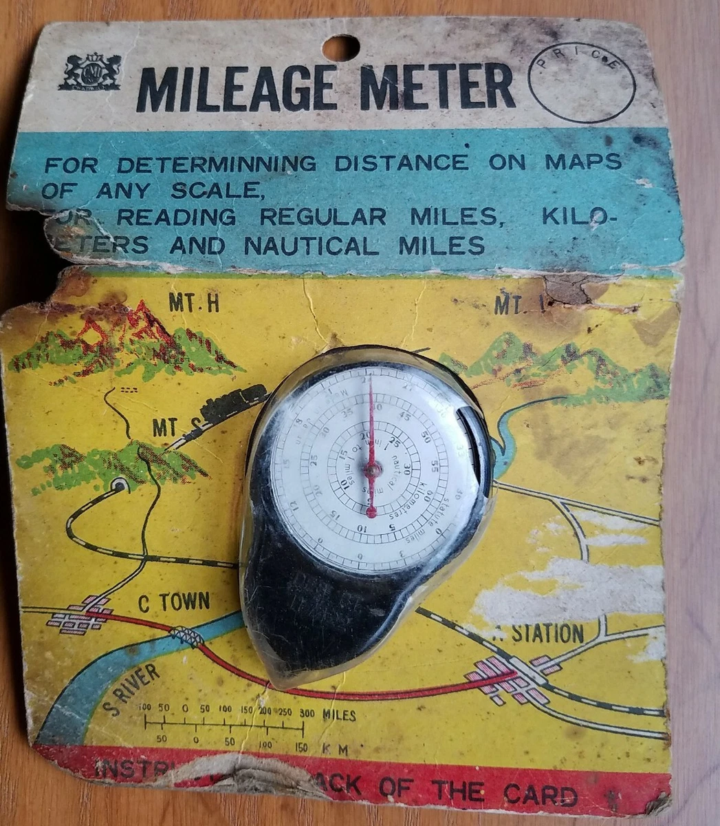 Vintage 1939 Map Mileage Meter Nautical Regular Kilometers w