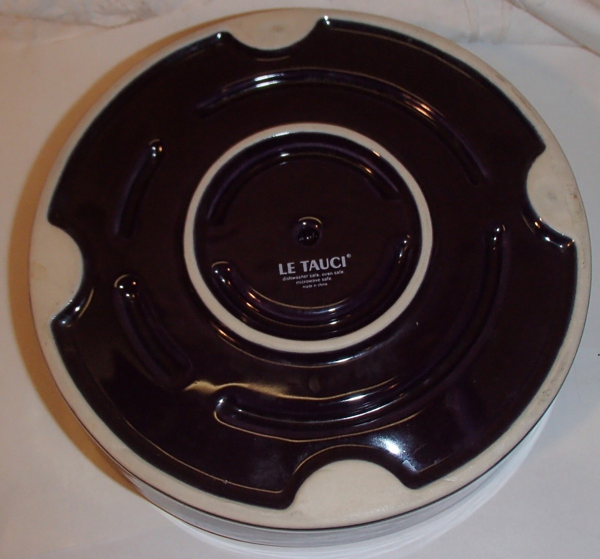 LE TAUCI Slow Feeder Purple Ceramic Dog Bowl Food Puzzle Maze 8