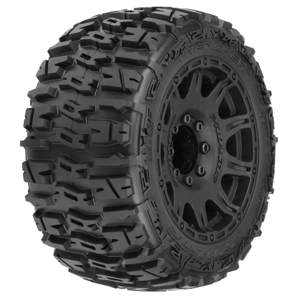 Pro-Line 1/8 Trencher LP F/R 3.8" MT Tires Mounted 17mm Black Raid PRO1017510 - Image 2 of 4