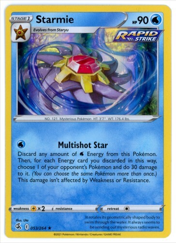 Starmie Holo Rare Pokemon TCG Card 053/264