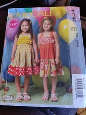 MCCALLS PATTERN 7144  DRESSES  EASY  TODDLER  GIRLS SIZES 1 2 3  UN-CUT 