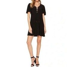 NWOT SHOW ME YOUR MUMU Matilda Mini Dress Black Lace Up Size Medium