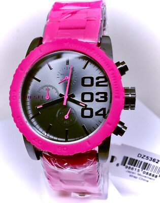 Rare ,Uniqe Diesel DZ5362 Women's Watch Red Silicone Band, Gray Dial /NO BOX .