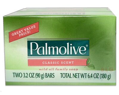 PALMOLIVE Classic Scented Moisturizing Soap Hand face Bath Kitchen Cleaner 2bars