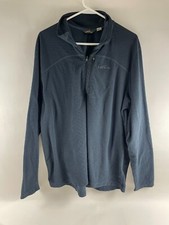 Eddie Bauer Sweater, Men's Size 2XL, Blue, Fleece, Pullover, 1/4 Zip Up