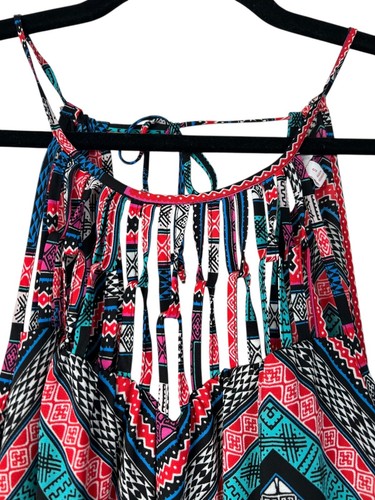 Candies Maxi Romper Small Wavelength High Low Shorts Strappy Caged Neckline - Picture 6 of 17