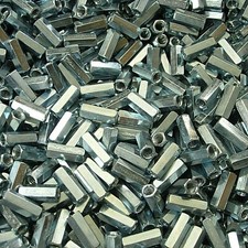  500 Pieces 10-24 X 5/16" X 3/4" Hex Coupling Nut Grade A Zinc Plated