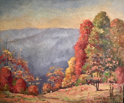 CLARA L. HAMILTON (INDIANA,1872-1968), BROWN COUNTY AUTUMN LANDSCAPE, EXCELLENT