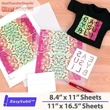 EasySubli Sublimation HTV by Siser 25 Sheets ***FREE SHIPPING***