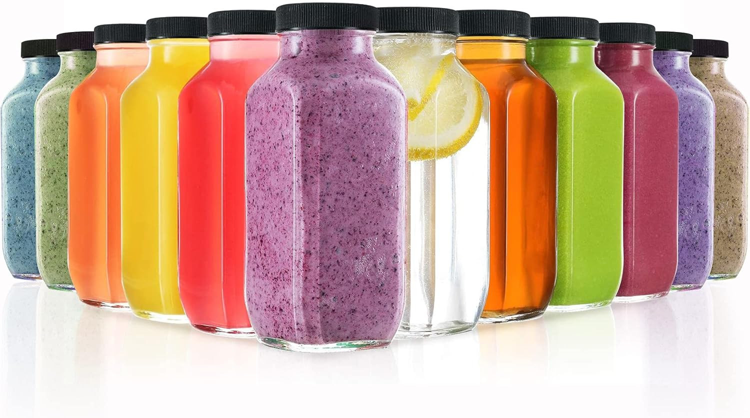 With Lids, 8oz Glass Bottles With Lids For Juice, Sm