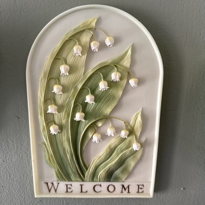 Ibis and Orchid Design Retired Lily Of The Valley Welcome Sign
