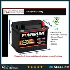 EFB Car Battery fits NISSAN JUKE QASHQAI MICRA NOTE X-TRAIL Stop Start