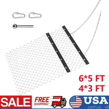 4x3/6×5 ft Drag Harrow ATV Lawn Rake Chain Field Drag for Farm Garden Lawn US