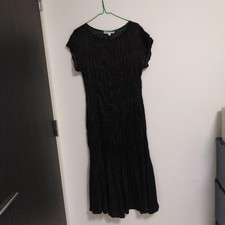 UNIQLO INES DE LA FRESSANGE Short Sleeve Long Dress Black Red Dot L Used